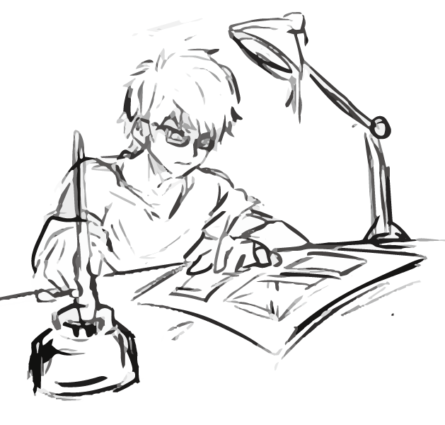 漫画を描くイラスト