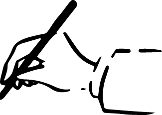 ペンを握るイラスト